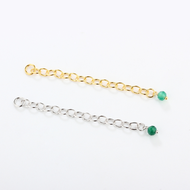 925 Sterling Silver 60c Cable Chain Extender With Charm Ending