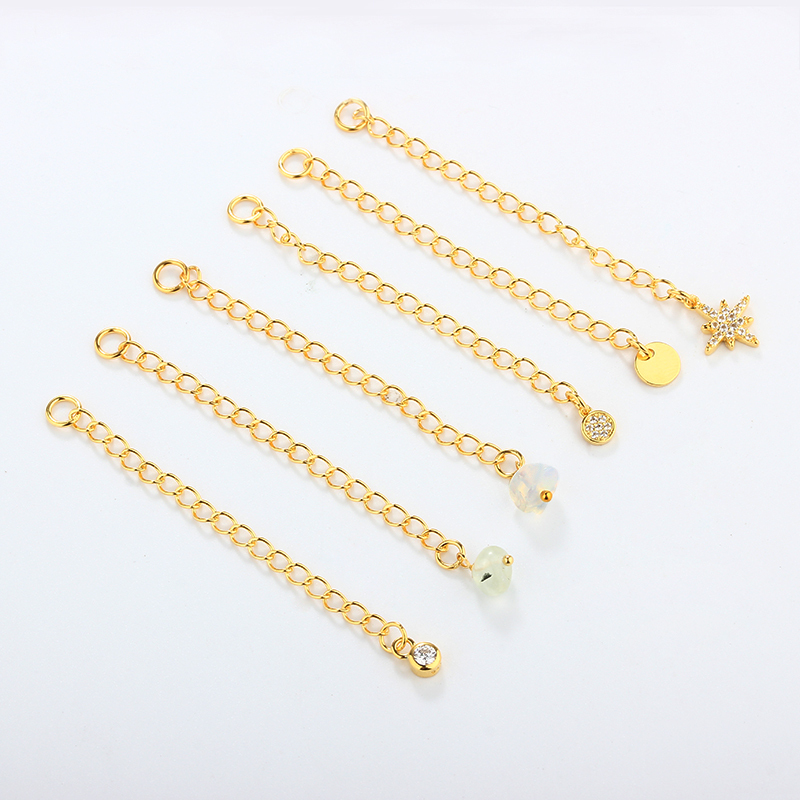 925 Sterling Silver Loose Curb Chain Extender With Charm Ending
