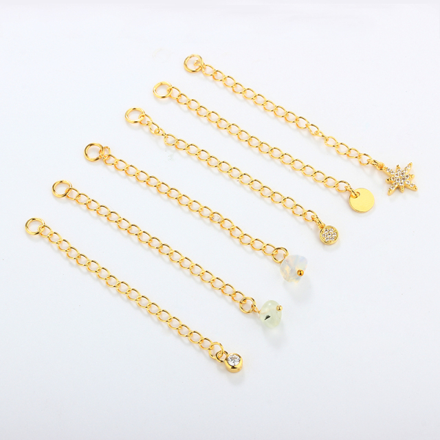 925 Sterling Silver Loose Curb Chain Extender With Charm Ending