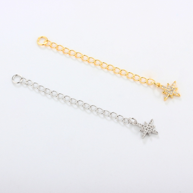 925 Sterling Silver Loose Curb Chain Extender With Charm Ending