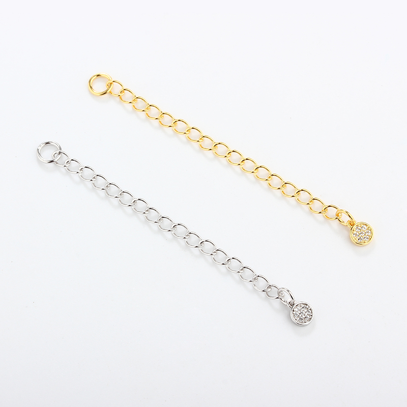 925 Sterling Silver Loose Curb Chain Extender With Charm Ending