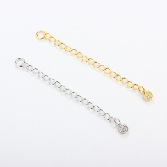 925 Sterling Silver Loose Curb Chain Extender With Charm Ending