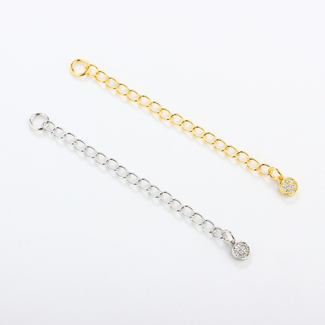 925 Sterling Silver Loose Curb Chain Extender With Charm Ending