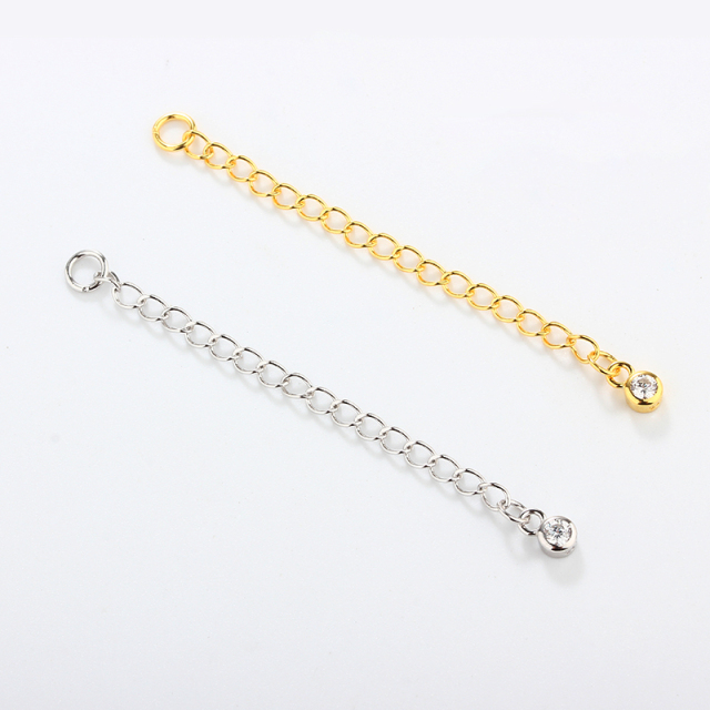 925 Sterling Silver Loose Curb Chain Extender With Charm Ending