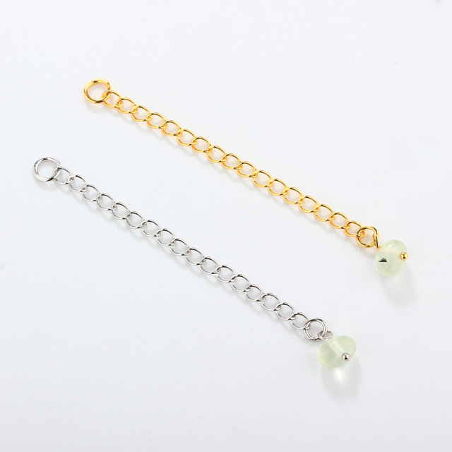 925 Sterling Silver Loose Curb Chain Extender With Charm Ending