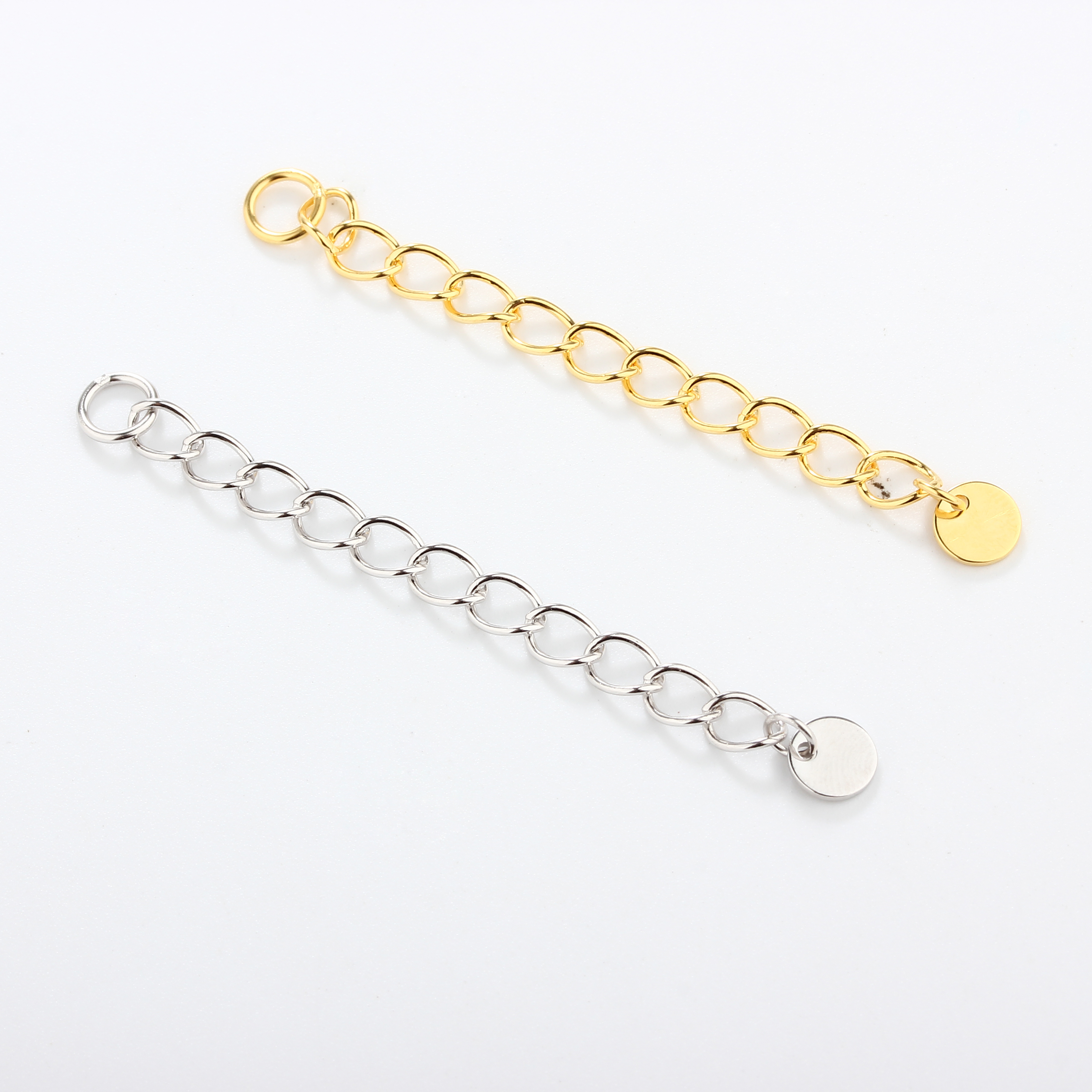 925 Sterling Silver Loose Curb Chain Extender With Charm Ending