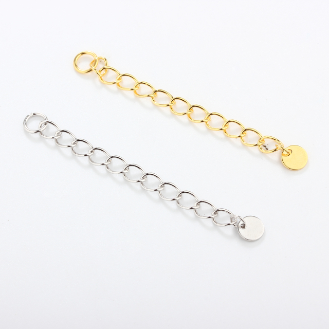 925 Sterling Silver Loose Curb Chain Extender With Charm Ending