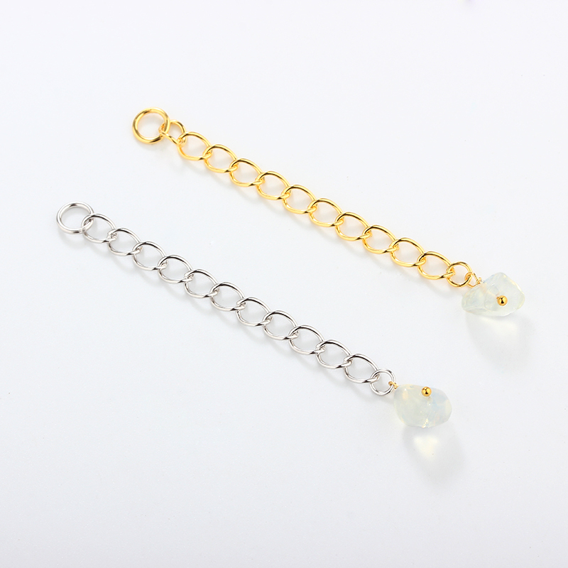925 Sterling Silver Loose Curb Chain Extender With Charm Ending