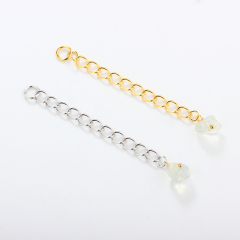 925 Sterling Silver Loose Curb Chain Extender With Charm Ending