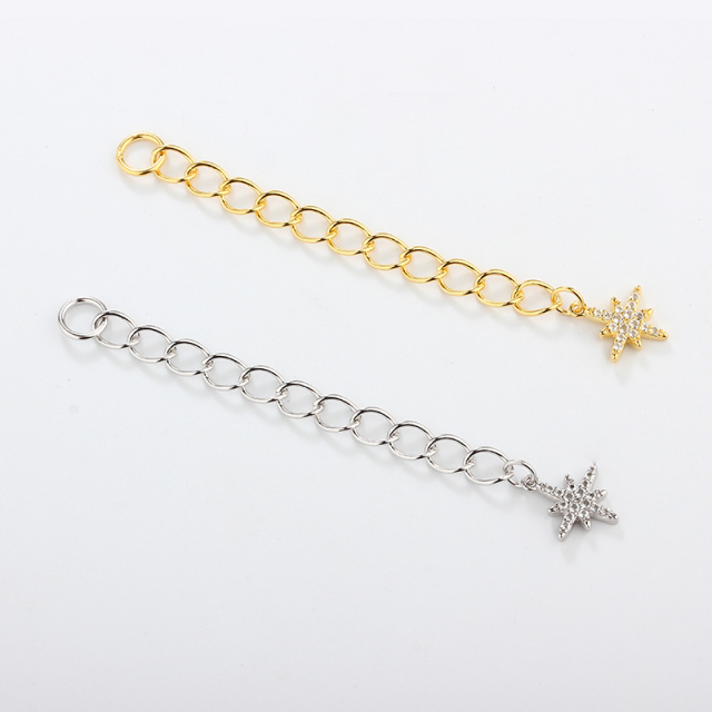 925 Sterling Silver Loose Curb Chain Extender With Charm Ending