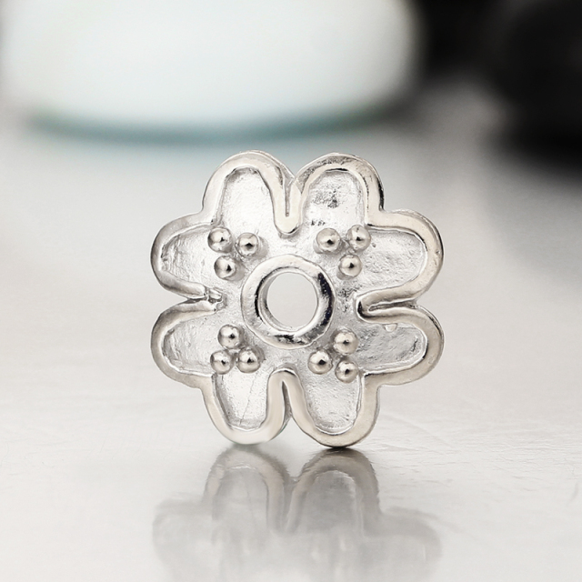 925 Sterling Silver Delicate Flower Shape Bead Cap Spacers