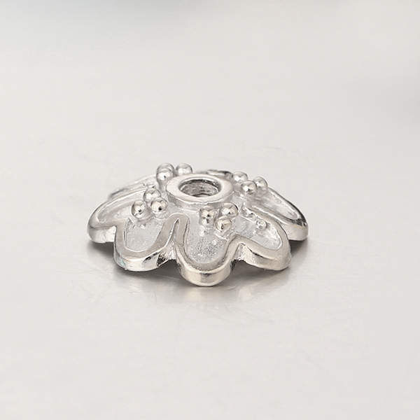 925 Sterling Silver Delicate Flower Shape Bead Cap Spacers