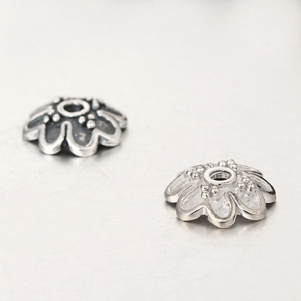 925 Sterling Silver Delicate Flower Shape Bead Cap Spacers