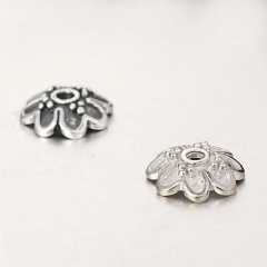 925 Sterling Silver Delicate Flower Shape Bead Cap Spacers