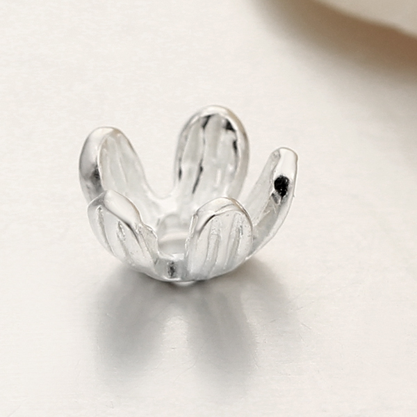 925 Sterling Silver Petal Shape Bead Cap Spacers