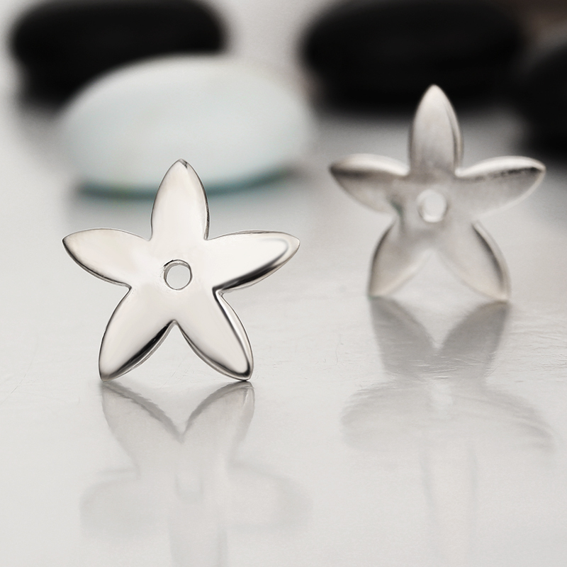 925 Sterling Silver 5-Petal Flower Bead Caps Findings