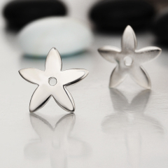 925 Sterling Silver 5-Petal Flower Bead Caps Findings