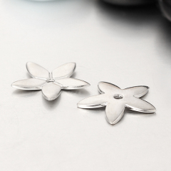 925 Sterling Silver 5-Petal Flower Bead Caps Findings