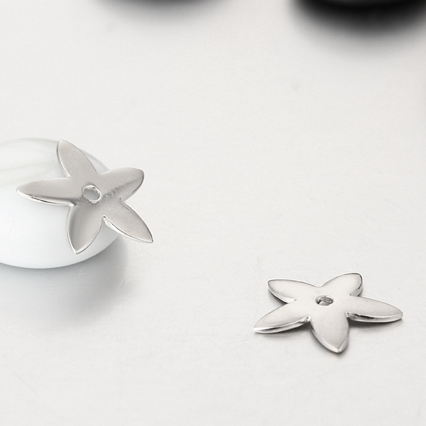 925 Sterling Silver 5-Petal Flower Bead Caps Findings