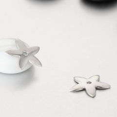 925 Sterling Silver 5-Petal Flower Bead Caps Findings