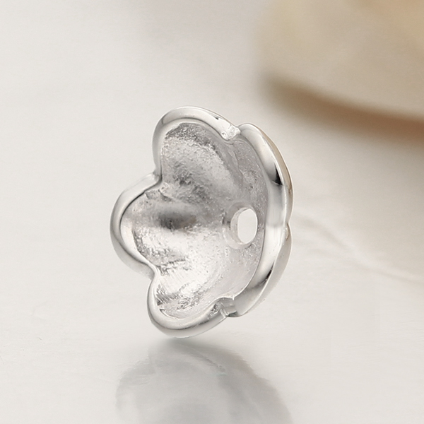 925 Sterling Silver Flower Bead Cap Spacers