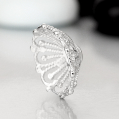 925 Sterling Silver Passion Flower Beads