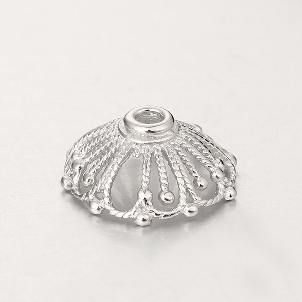 925 Sterling Silver Passion Flower Beads