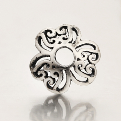 925 Sterling Silver Delicate Flower Beads Cap Spacers