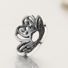 925 Sterling Silver Delicate Flower Beads Cap Spacers