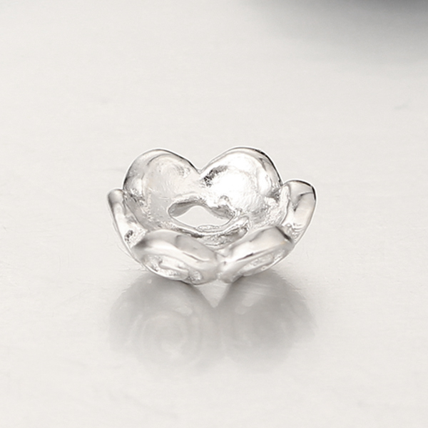 925 Sterling Silver CZ Inlaid Flower Bead Caps Findings