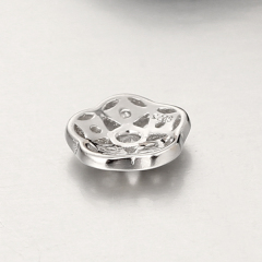 925 Sterling Silver CZ Inlaid Flower Bead Caps Findings