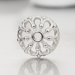 925 Sterling Silver Flower Spacer Bead Caps