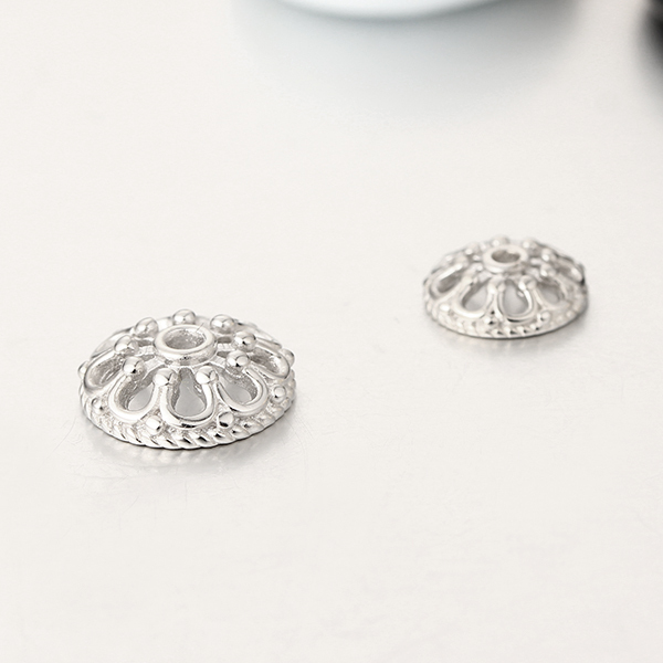 925 Sterling Silver Flower Spacer Bead Caps