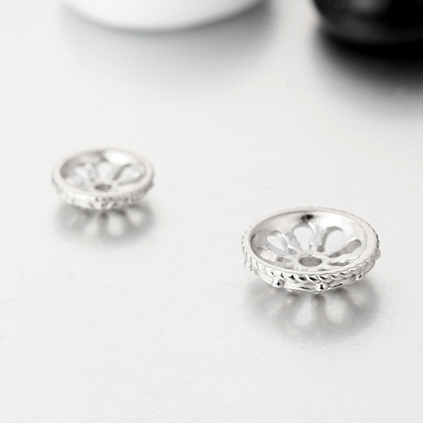 925 Sterling Silver Flower Spacer Bead Caps