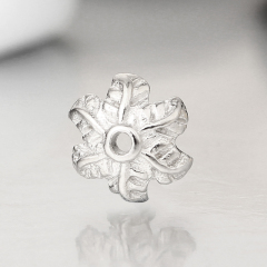925 Sterling Silver Flower Beads Cap Spacers