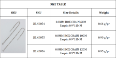 925 Sterling Silver Box Chain Ear Thread Findings