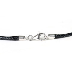 925 Sterling Silver Lobster Clasp With Cord End Caps Set
