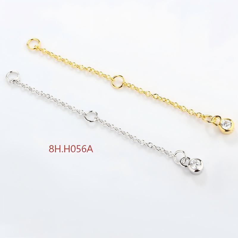 925 Sterling Silver 35C Cable Chain Extender With Charm Ending