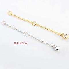925 Sterling Silver 35C Cable Chain Extender With Charm Ending