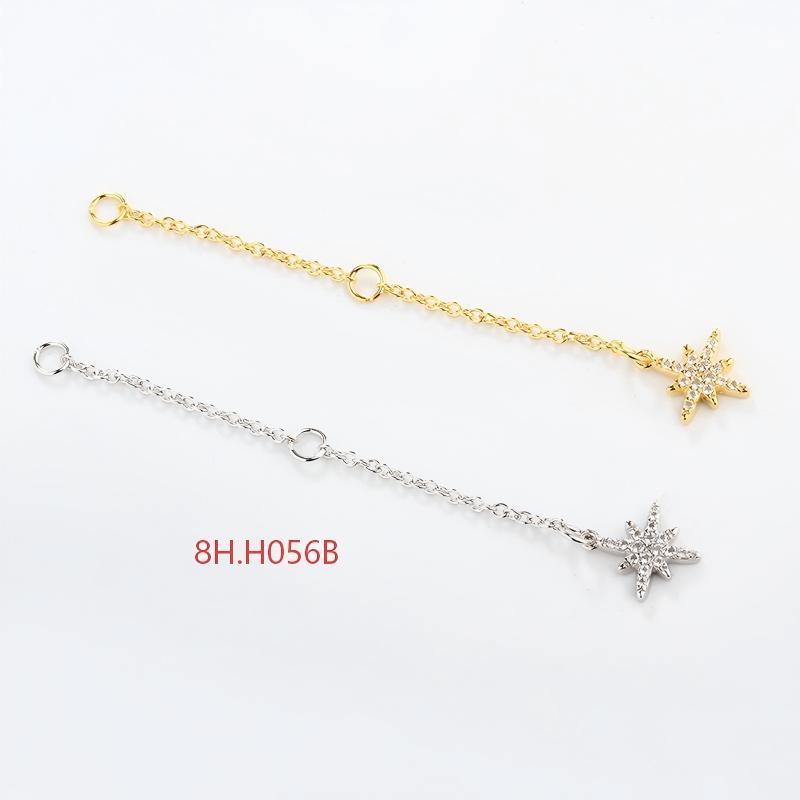 925 Sterling Silver 35C Cable Chain Extender With Charm Ending