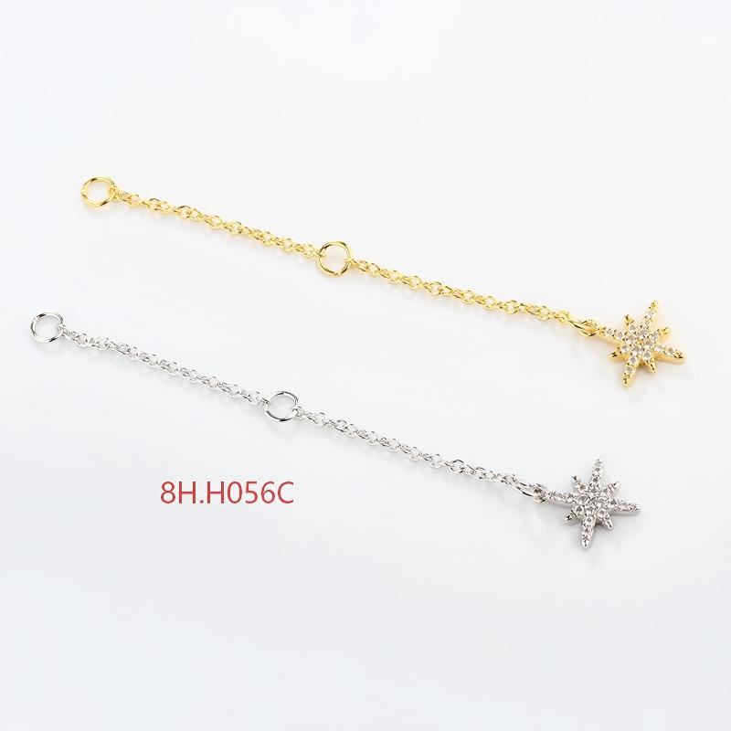 925 Sterling Silver 35C Cable Chain Extender With Charm Ending