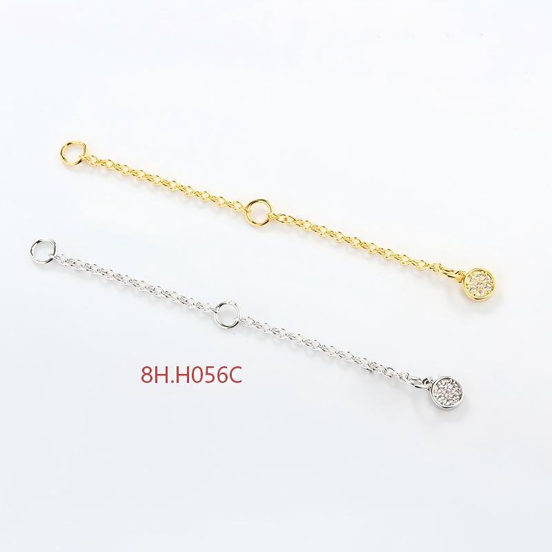 925 Sterling Silver 35C Cable Chain Extender With Charm Ending