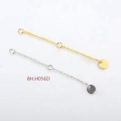 925 Sterling Silver 35C Cable Chain Extender With Charm Ending