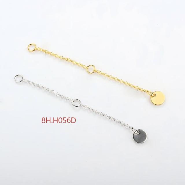 925 Sterling Silver 35C Cable Chain Extender With Charm Ending