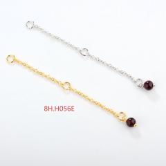 925 Sterling Silver 35C Cable Chain Extender With Charm Ending