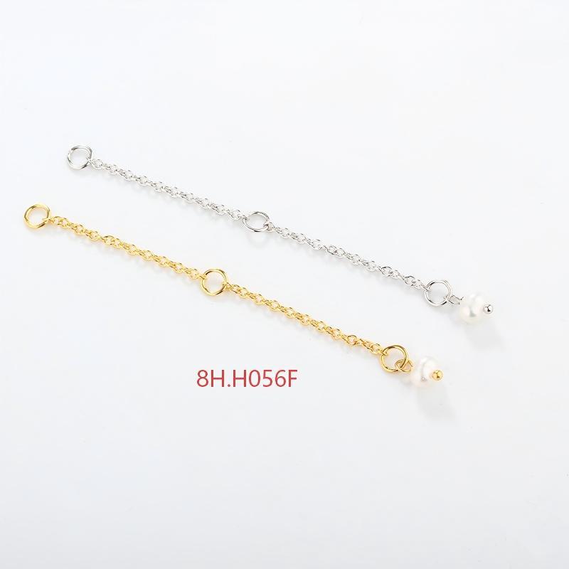 925 Sterling Silver 35C Cable Chain Extender With Charm Ending