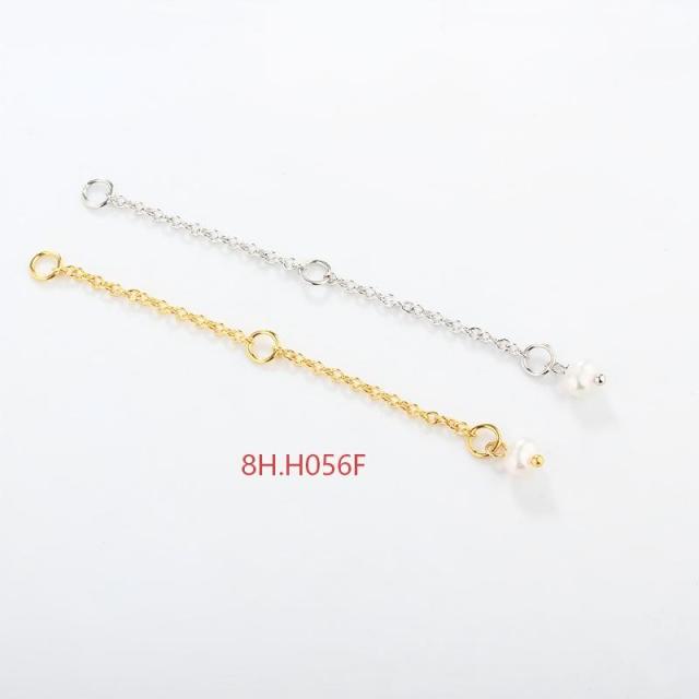 925 Sterling Silver 35C Cable Chain Extender With Charm Ending