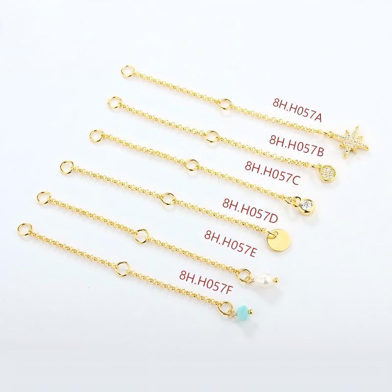925 Sterling Silver 1.5mm Rolo Chain Extender With Charm Ending