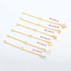 925 Sterling Silver 1.5mm Rolo Chain Extender With Charm Ending