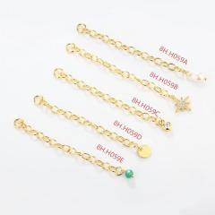 925 Sterling Silver 60c Cable Chain Extender With Charm Ending